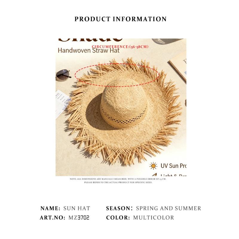Women S French Style Raffia Straw Hat Large Brim Sun Hat For Beach Summer Sun Protection