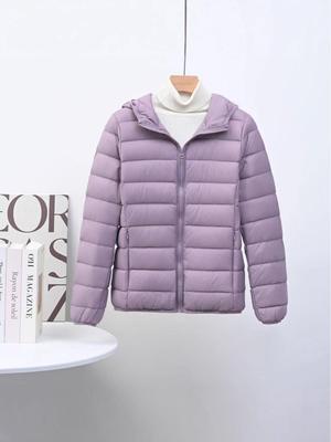 Damen Daunenjacke im koreanischen Stil - Kurz, mit Kapuze, Übergröße, für mittleres Alter, lässiger Entendaunenmantel für Herbst und Winter