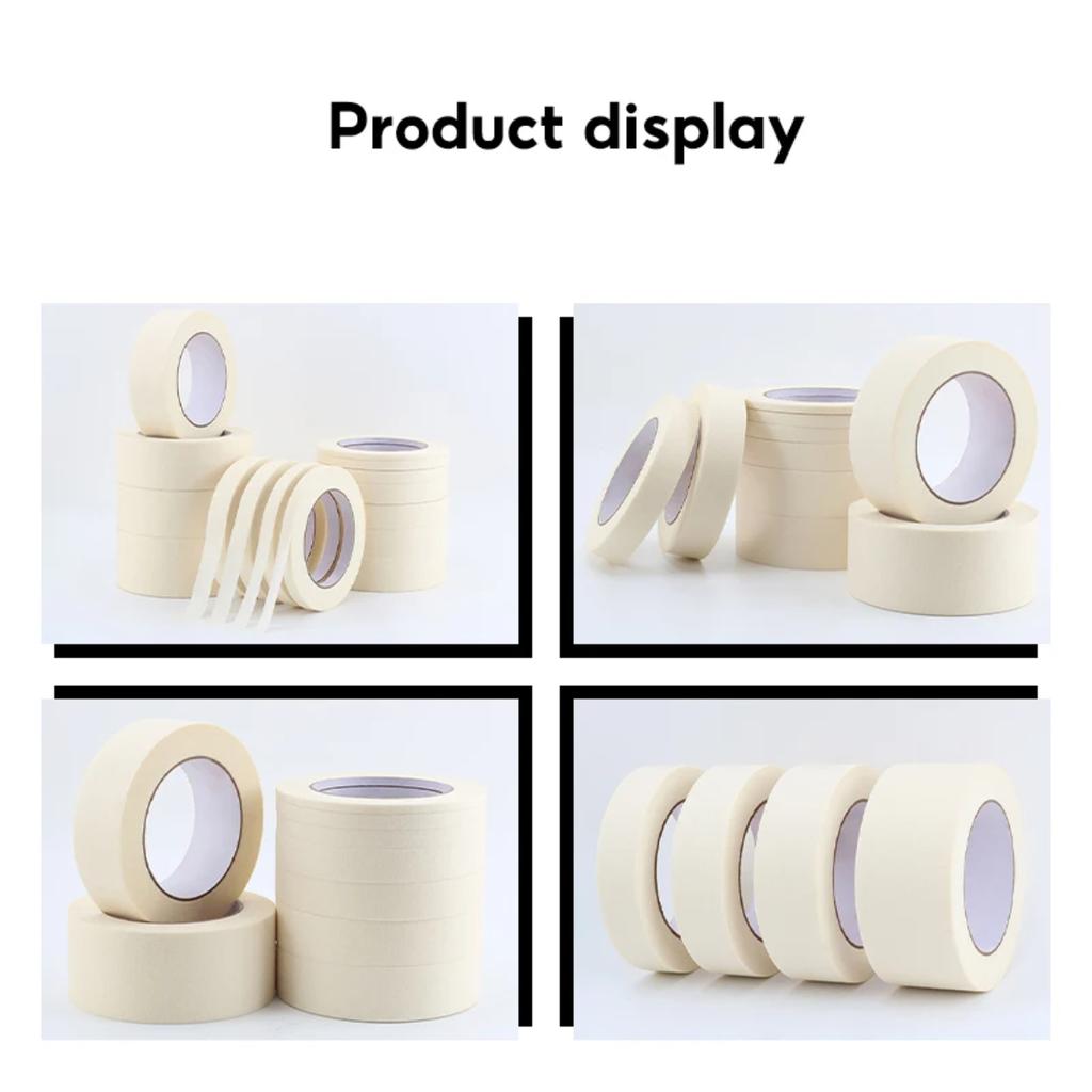 10m Long Masking Tape Beige Car Painting Car House Oil Painting Single-sided Masking Tape
