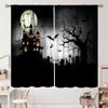 Halloween Curtains Horror Spooky Drapes Haunted House Mansion Curtain Bedroom Living Room Decor Made Of Polyester With Rod Pocket Great