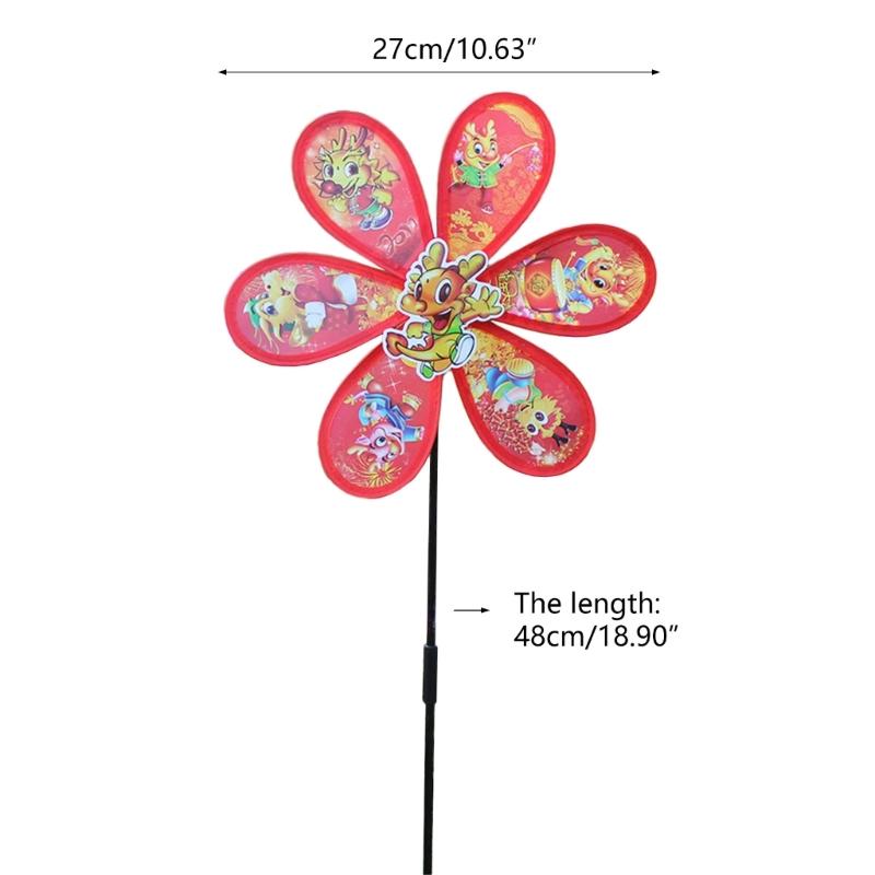 Colorful Cartoon Dragon Wheels Windmill for Children Outdoor Activities and Garden Decoration Kids Windmill Toy Supplies