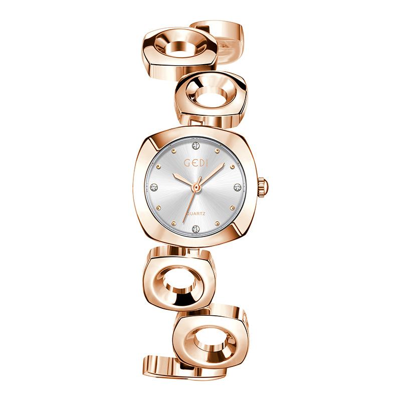 Light Luxury Irregular Bracelet Watch Temperament Art High-End Quartz Watch Women'S Outer Circle Inner Alloy Watch