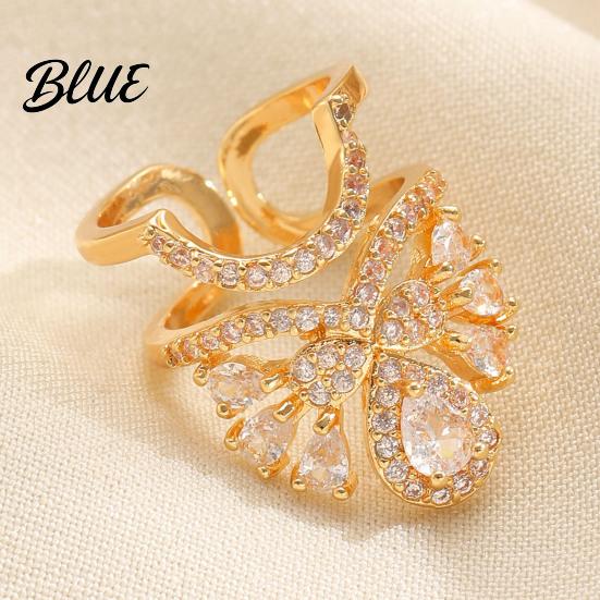 Luxury Nail Jewelry Ring 3D Butterfly Flower Wing Design Detachable