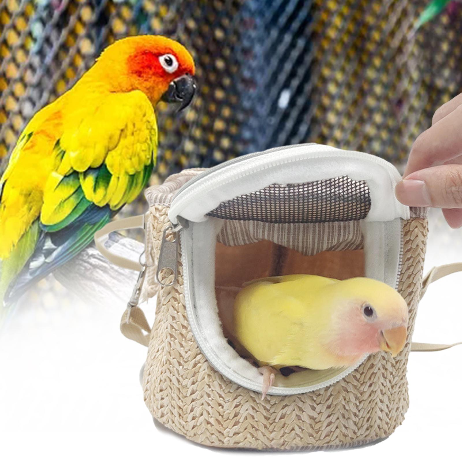 

Bird Carrier Bag Crossbody Bag Shoulder Bag Travel Cage Travel Bag Lightweight Breathable Portable Cage for Small Birds Outdoor света кофе