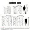 2 Elegant Black And White Leaf Patterned Curta - Semi Transparent Polyester, Pole Bag Design