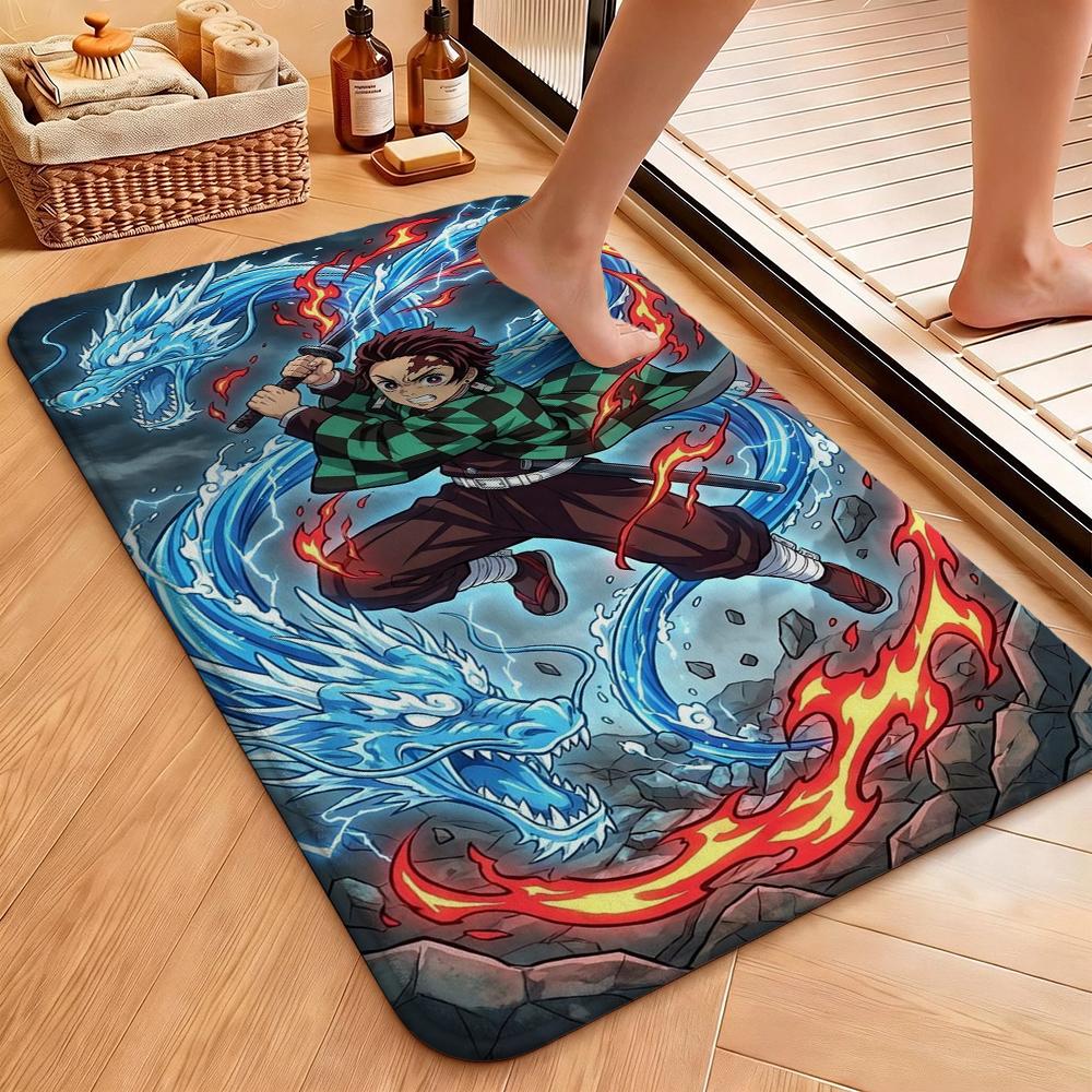 Demon Slayer Swordsmen Trio Patterned Rug Durable Easyclean Carpet For Bedroom Study Home Party Decor Birthday Gift