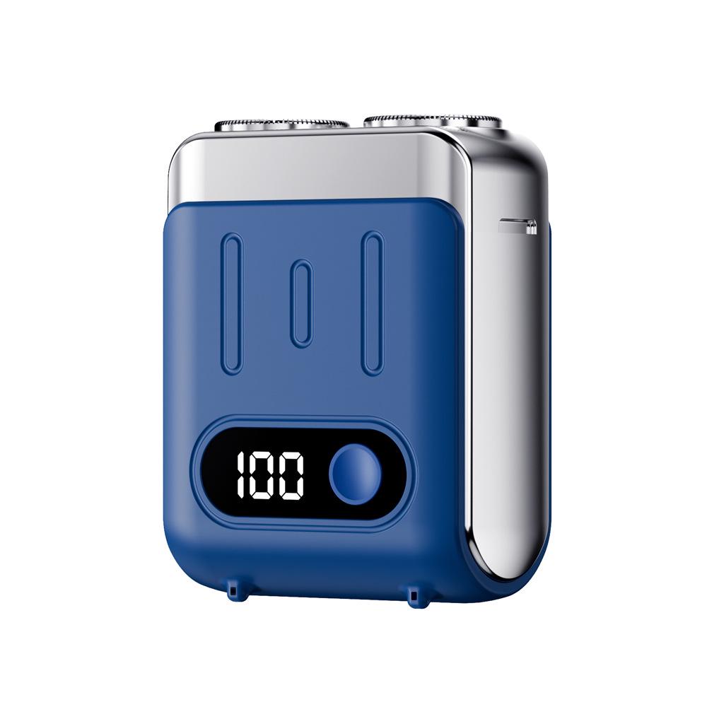 Compact Dual-Head Magnetic Electric Shaver: Rechargeable Razor with Digital Display and Gift Box
