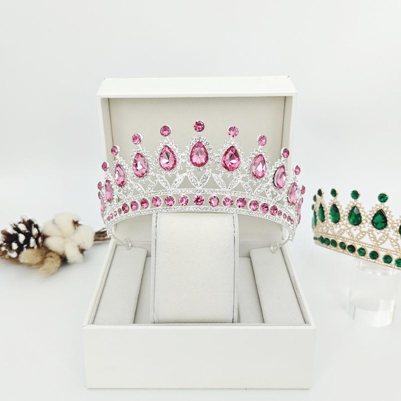 

European Style Bridal Crown Accessories Tiara Wedding Dress Tiara Alloy Rhinestone Headband Queen Birthday Party Crown