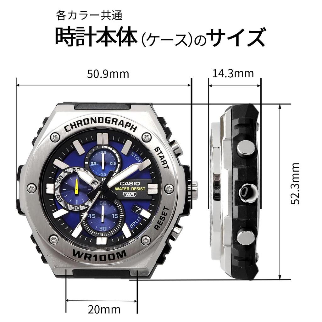 CASIO Standard Men's Watch 1/10-Second Chronograph Quartz MWA-300H-2AV Blue Overseas Model