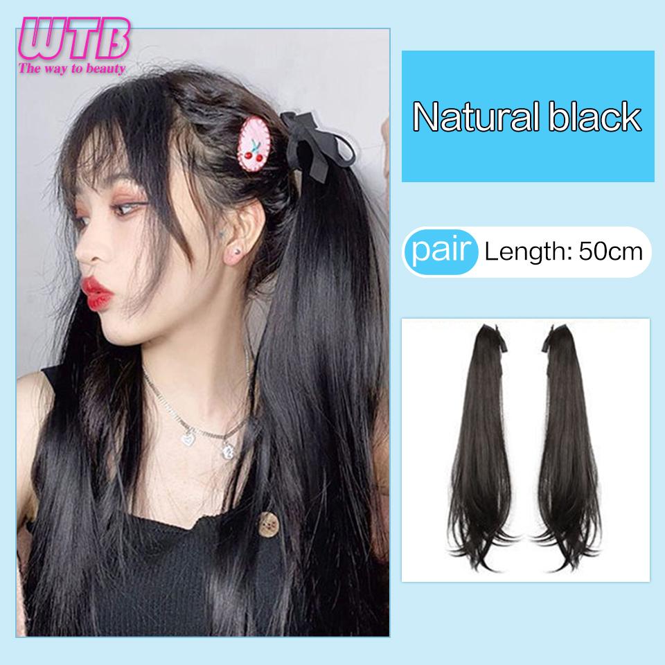 WTB Synthetic Hair Fiber Heat-Resistant Curly Hair With Ponytail Fake Hair Chip-in Hair Extensions Pony Tail Wig With Braids