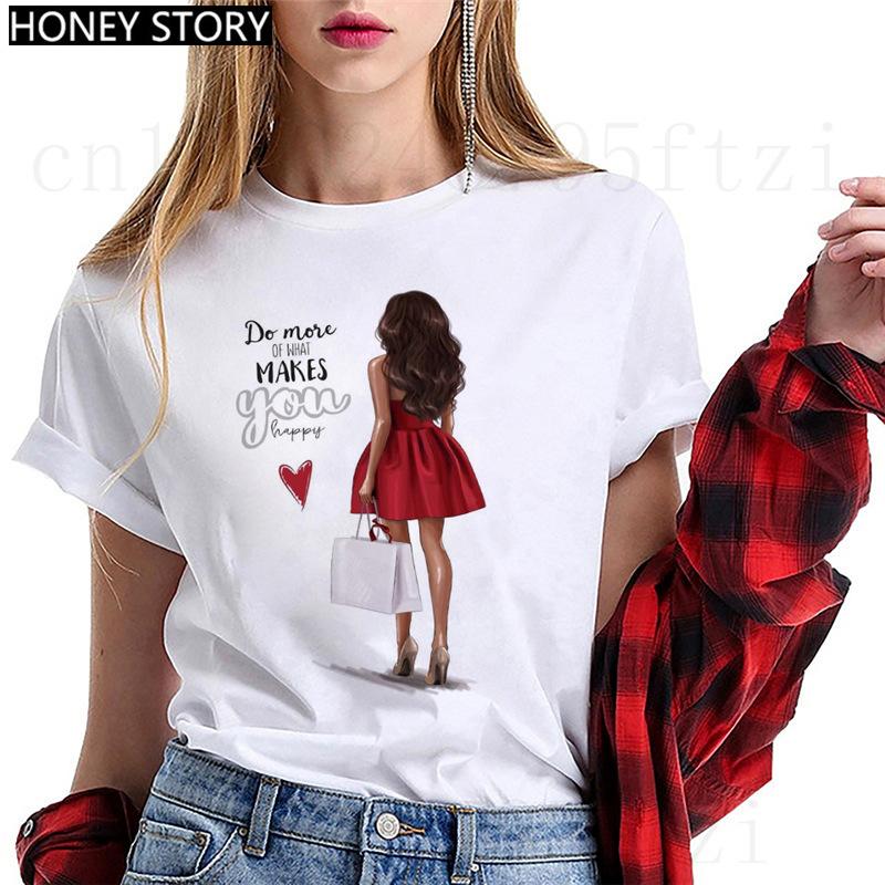 Fashion Cartoon Christmas Tree Graphic Women T-Shirts Summer Short Sleeve O-Neck Female Tops Streetwear Y2K Clothing
