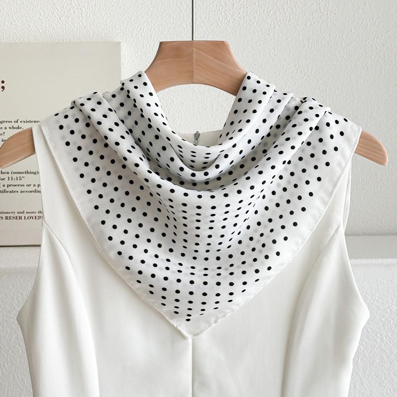 Chessboard Plaid 71CM Cotton and Linen Silk Scarf Small Square Scarf Women's Spring and Autumn Summer Thin Scarf Scarf Linen Headscarf Belt