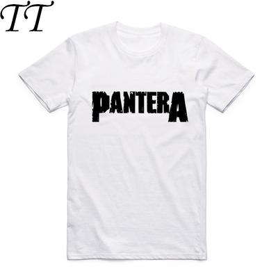 2019 Fashion Men Print Pantera Logo T-shirt Short Sleeve O-Neck Summer Power Heavy Metal Rock Hipster Cool Top Tee White T Shirt