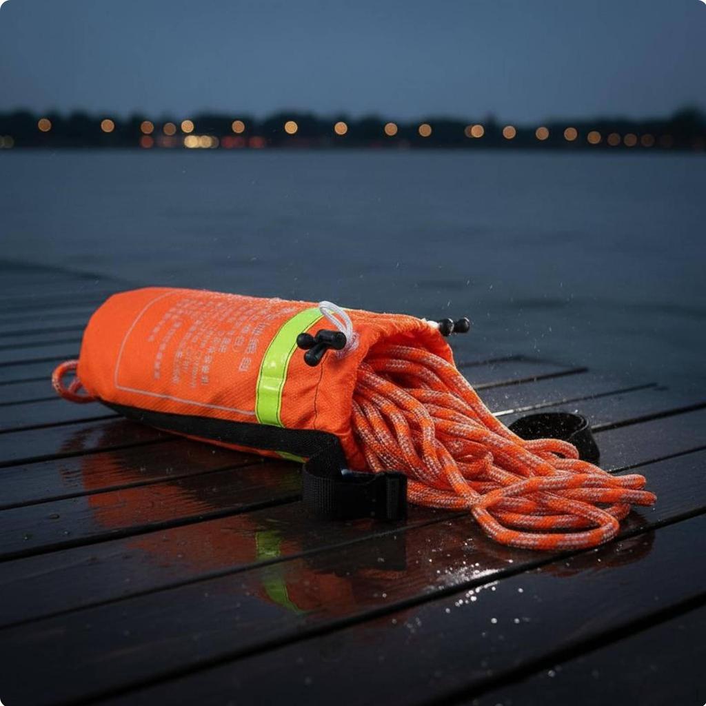 Aquatic Throw Bag Highly Visible Buoyant Assistance Cord Container Portable Emergency