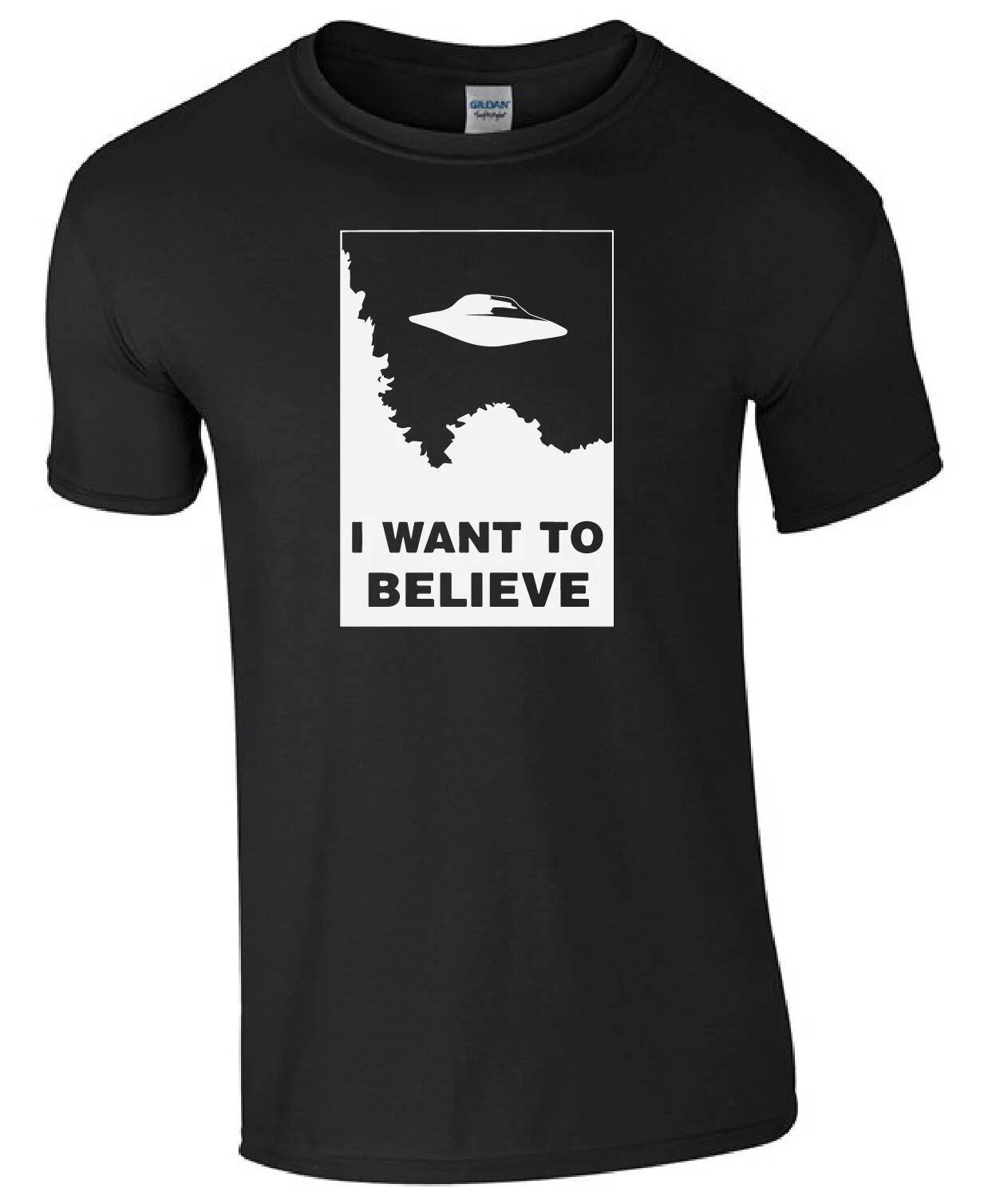 I Want to Believe X-files Mulder Scully UFO Unisex kids/adults Top T-shirt 4XL