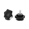 4Pcs M6 M8 Hexagon Star Knobs Grips Threaded Clamping Nut 38mm Dia Black Handle Easy To Install Screws Hardware Accessories