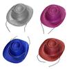Glittering Powder Cowboy Hat for Women Men Wide Brim Role Play Cowgirl Hat Carnival Party Props Bachelorette Party Wear