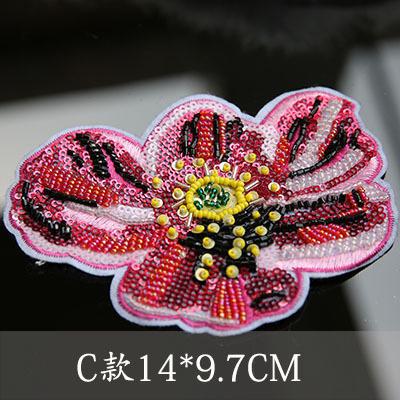 BIGflower rhinestone beaded patches perle pour coudre vetement applique sew on patches for clothes bordados para costura