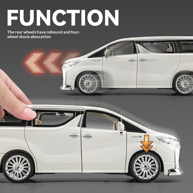Alloy 1/24 Toyota Elfa car model can be remotely opened door simulation sound and light children's toy car boy car gift