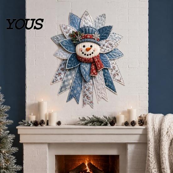 Dekoratives Wandbehang-Bastelset Festliches gestepptes Weihnachts-Tür-DIY-Nähset, Immergrüner Baum, 3D-gepolsterte Patchwork-Kunsthandwerk-Bedarfsset für