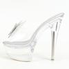 Women's Transparent Rhinestone Fairy Slippers - 15CM Super High Thin Heels, Sexy Summer Waterproof Sandals for Nightclub & Party