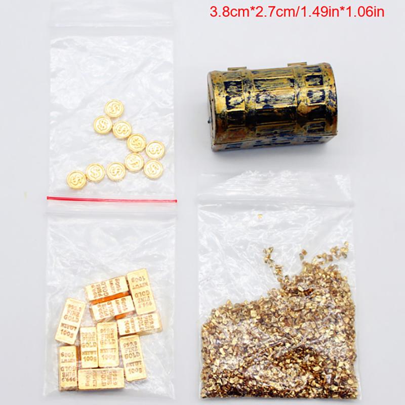 Mini Coin Treasure Chest Doll House Diy Decoration Parts