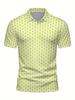 Men'S Short-Sleeve Polo with a Flat Digital Print Design - Non-Textured