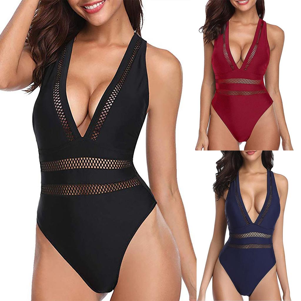 Fashion Sexy Lace Women V Neck Swimsuits Swimwear Bathing Suit