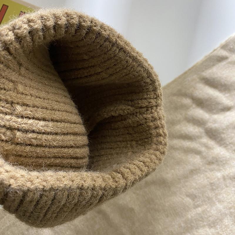 Fashion Dr Glasses Girl Hat Casual Knitted Hat Autumn And Winter Wool Melon Fur Hat Cute Warm Cold Hat