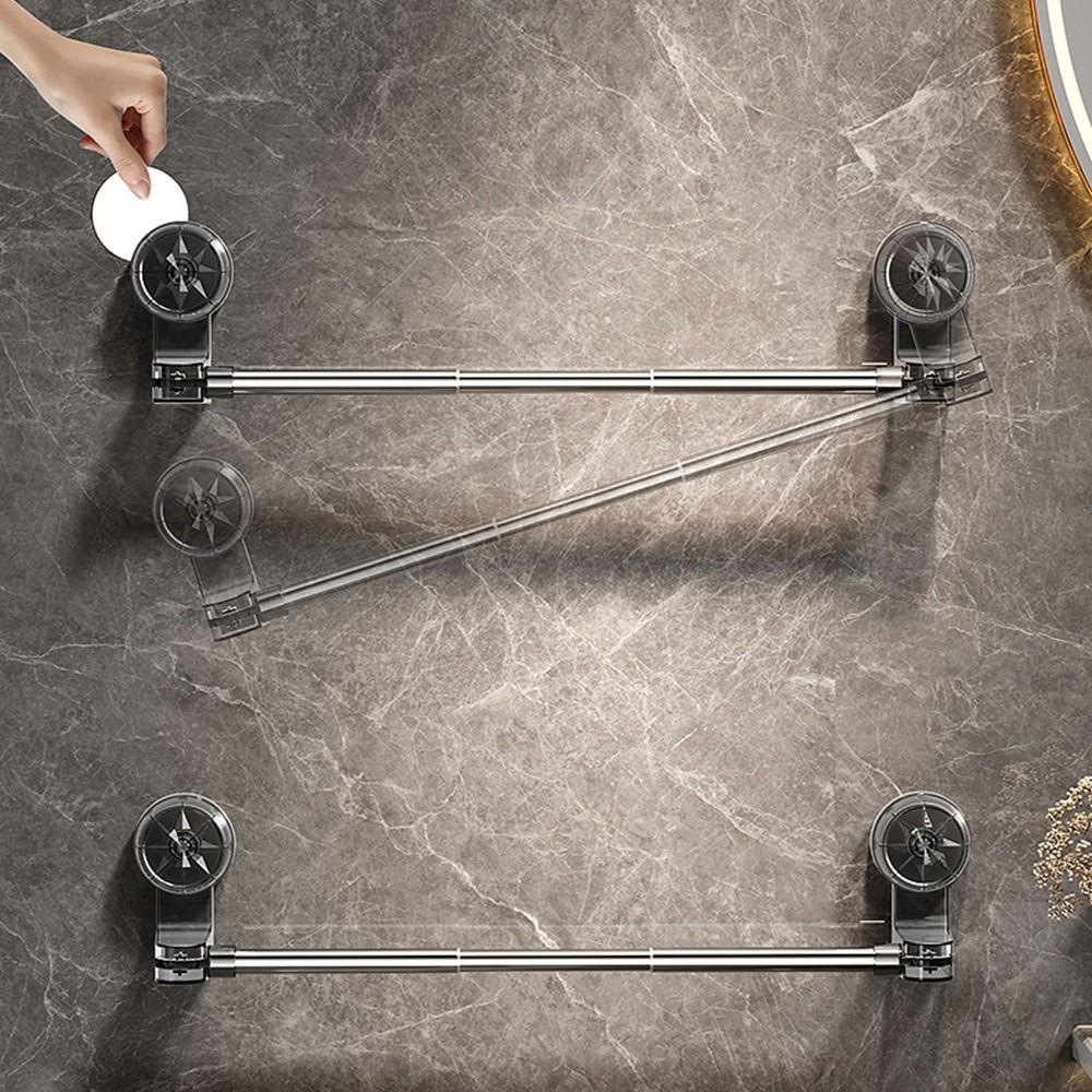 Adjustable Suction Cup Towel Rack Plastic Towel Storage Shelf Practical Shoe Rack Bathroom