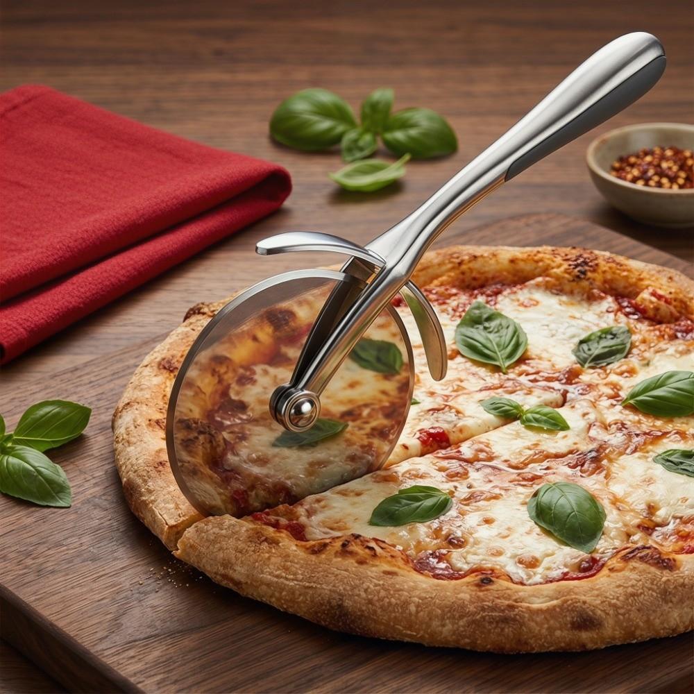 Smooth Rotating Professional Pizza Cutter Precision Edge Pastry Pizza Cutter  Bakery Catering