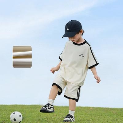 Letní dětské oblečení Dětská sportovní souprava Barevný blok Pruhovaná 2dílná sada Pro chlapce a dívky Aktivní oblečení Pohodlný hrací outfit