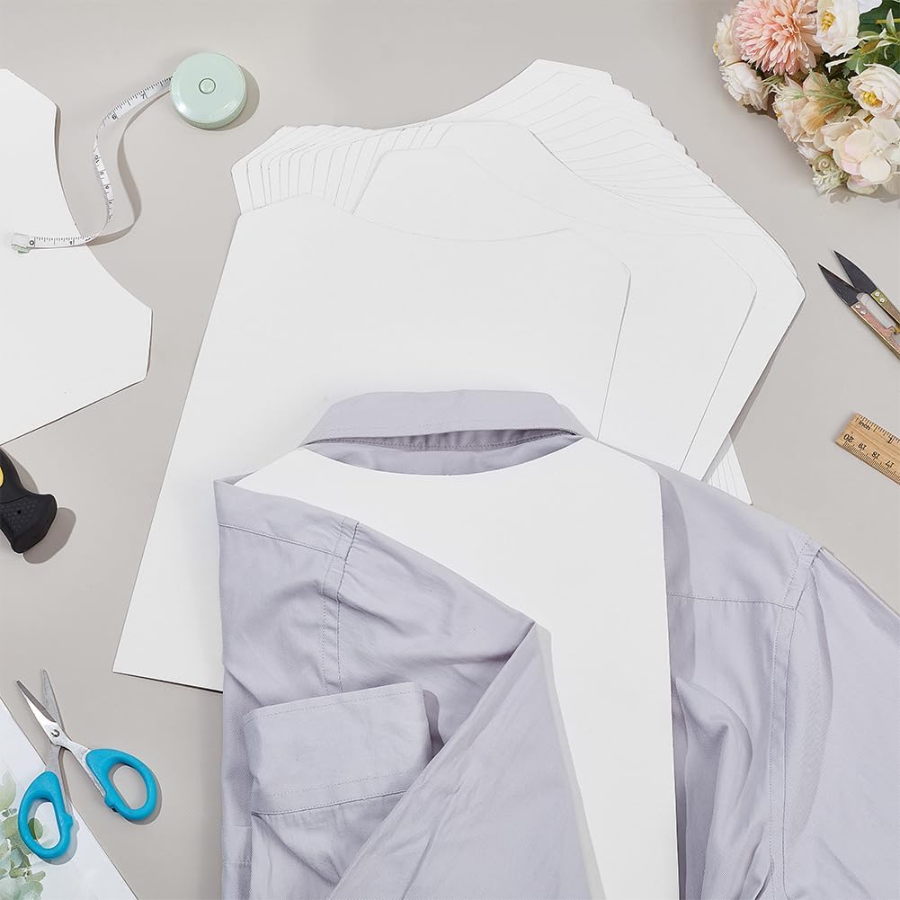 BENECREAT 20 PCS White Cardboard Shirt Inserts, 13.4x10.2inch Foldable lining Fold for DIY Packaging Inserts, Organising Clothes, 0.5mm Thick