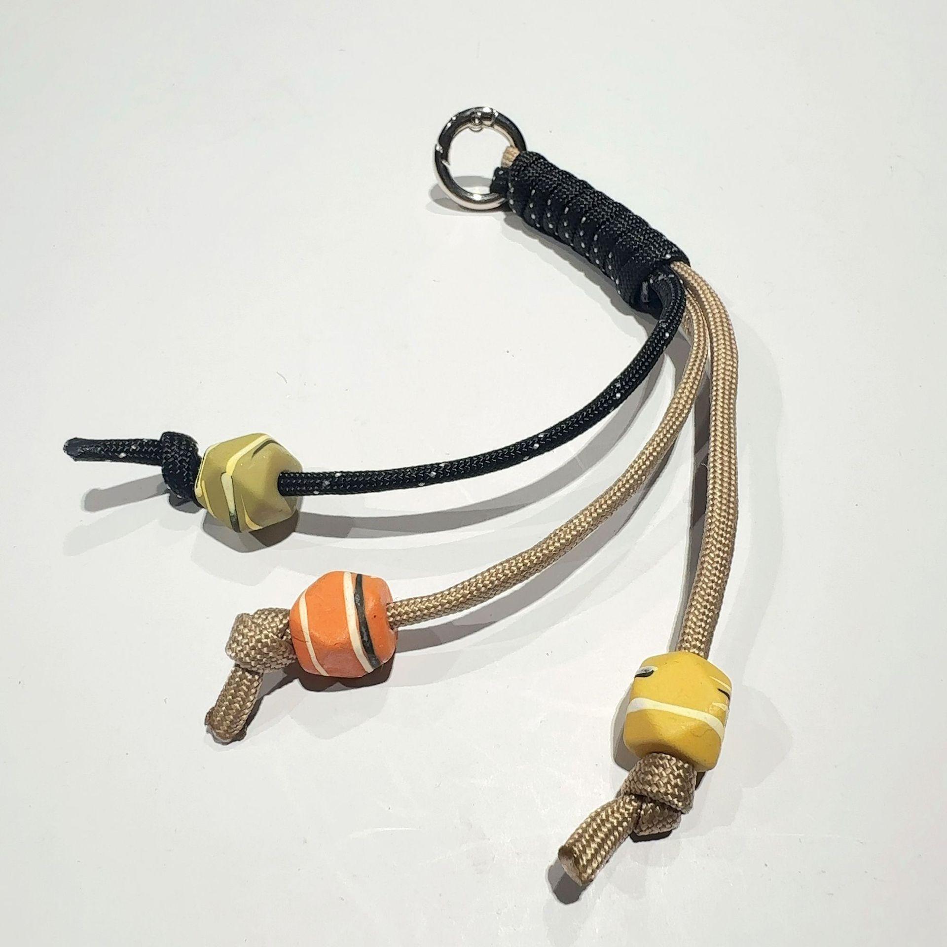 Корейский Радужный Дофаминовый Lanyard для Сумки Miu: Ручной плетеный брелок с бусинами