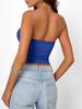 Damen Bandeau gerafftes Crop-Top - Lässig, Vielseitig, Eng anliegend