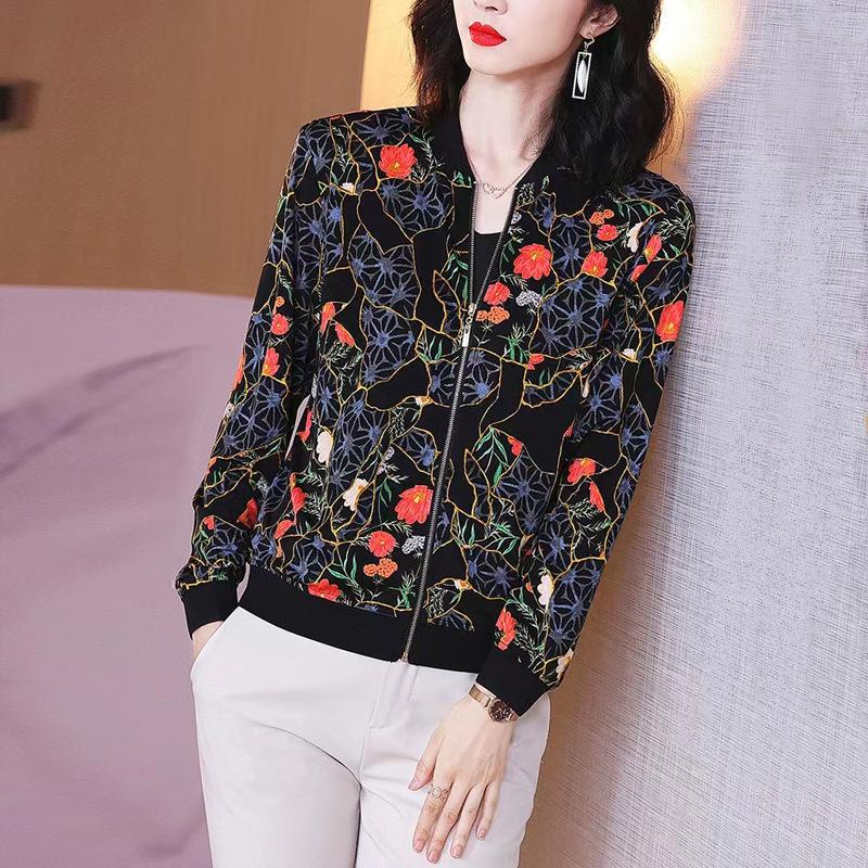 Spring Clothing Retro Jacket for Women Middle-aged Mother Spring and Autumn Jacket Cardigan Baseball Jacket