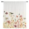 Herbstpflanze, Wildblumen, Gänseblümchen, Vogel, transparente Vorhänge, Fensterdekoration, Voile-Tüllvorhänge für Wohnzimmer, Schlafzimmer, Küche