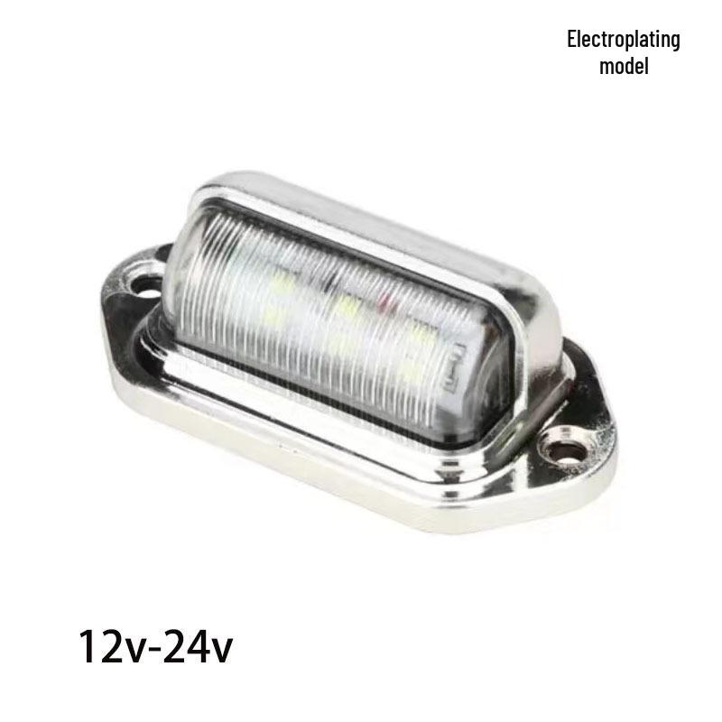 6-LED Waterproof Side Marker Light for Trucks, Trailers, and Buses, Wide Voltage 12V-24V, Suitable for License Plate Lighting.