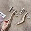 2026 summer new women's transparent sandals crystal hundred, with thick heel casual sandals women's high heel women's shoes