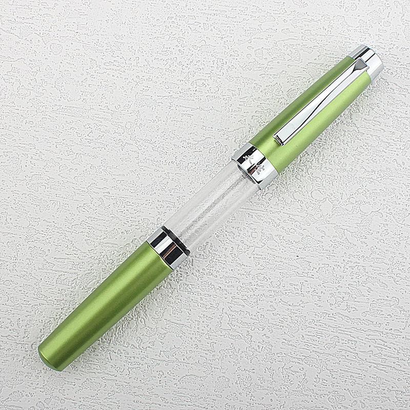 Large Capacity Transparent Fountain Pen with Push-Type Ink Converter for Students and Business Calligraphy