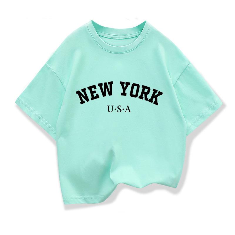 Summer Baby Boy Clothes Kid Girls Casual Tops New York Printed T-shirts Children Fashion O-Neck Short Sleeve Top