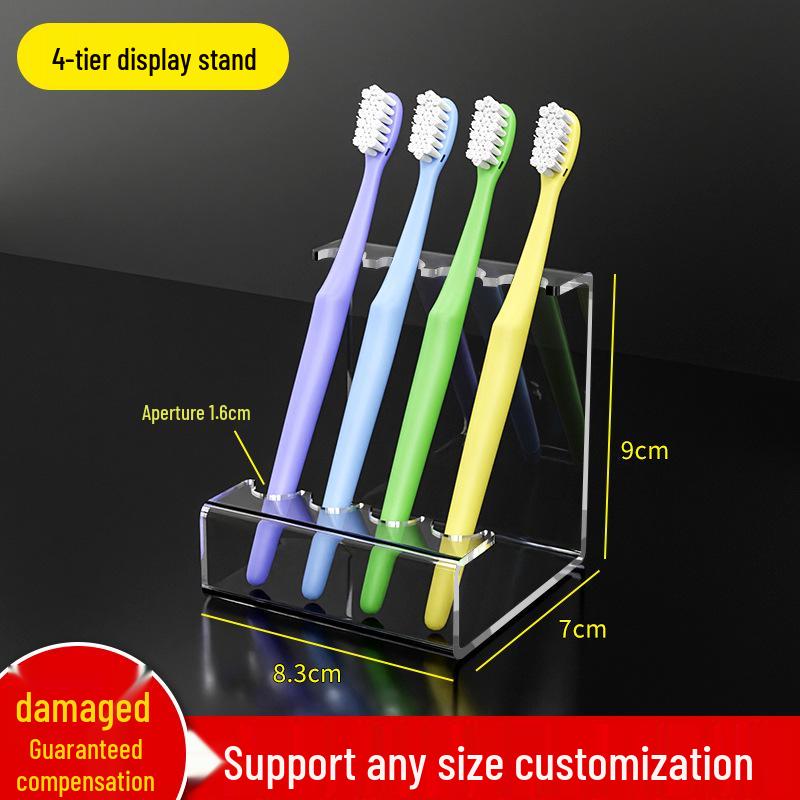 Acrylic Transparent Display Stand for Toothbrushes, Lipsticks, Eyebrow Pencils, and Pens