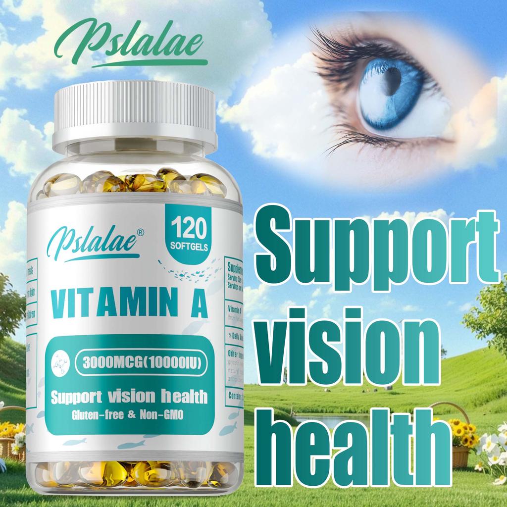 Pslalae Vitamin A Komplex Weichkapseln: Gesunde Sehkraft, allgemeine Gesundheit erhalten, vegan, GVO-frei.