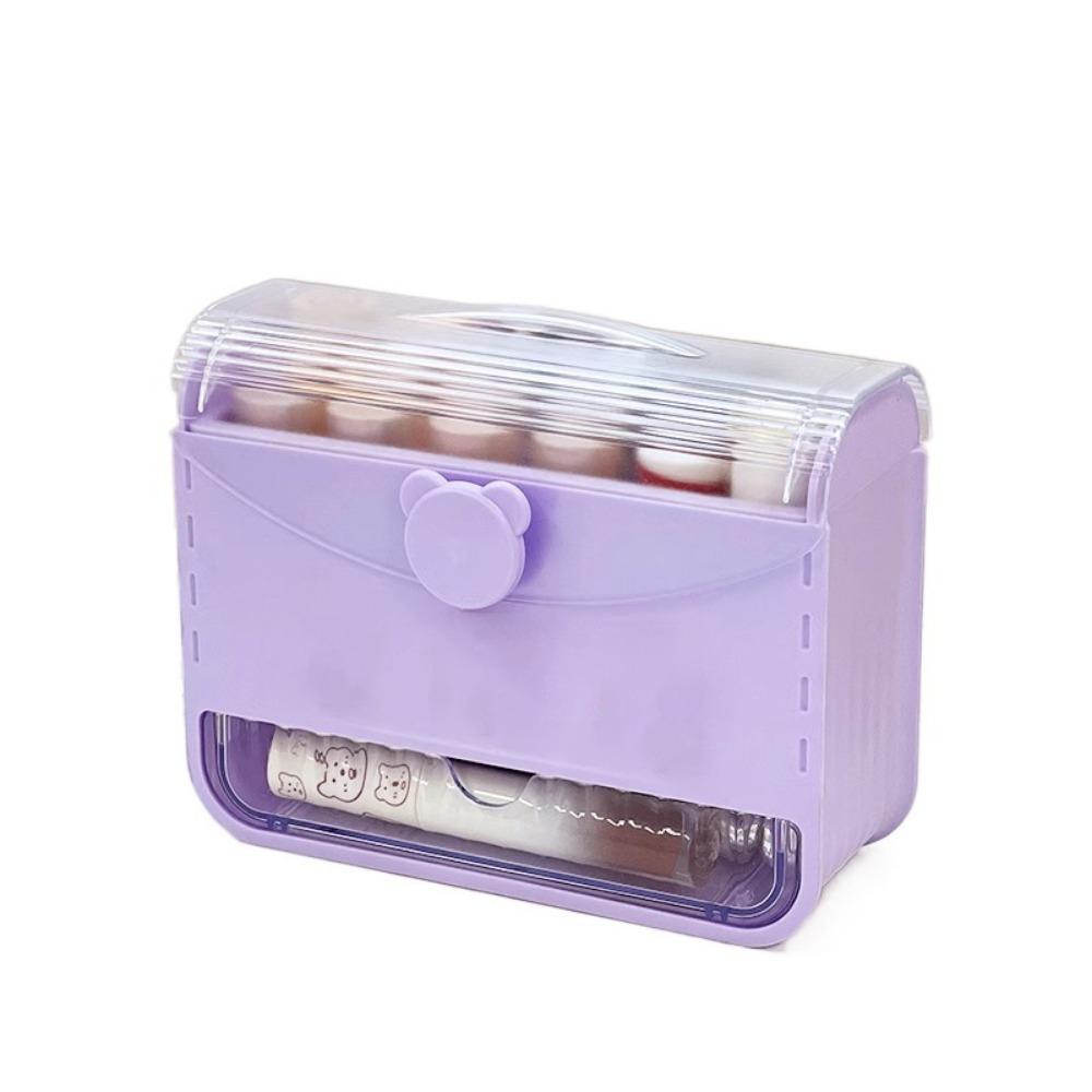 

Waterproof Lip Gloss Display Stand 12 Compartments Lipstick Holder Case Eye Liner фиолетовый
