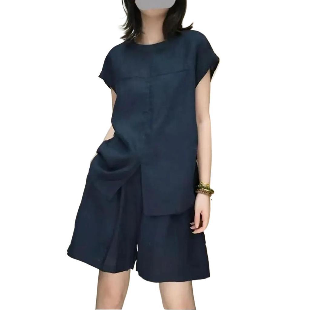 Casual Summer Womens Set With Polyester Fabric For Relaxed Wear