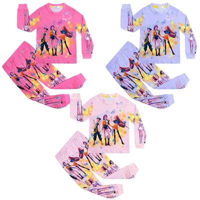 Dětský módní oblek Sukně Kulatý výstřih Top s dlouhým rukávem Kalhoty