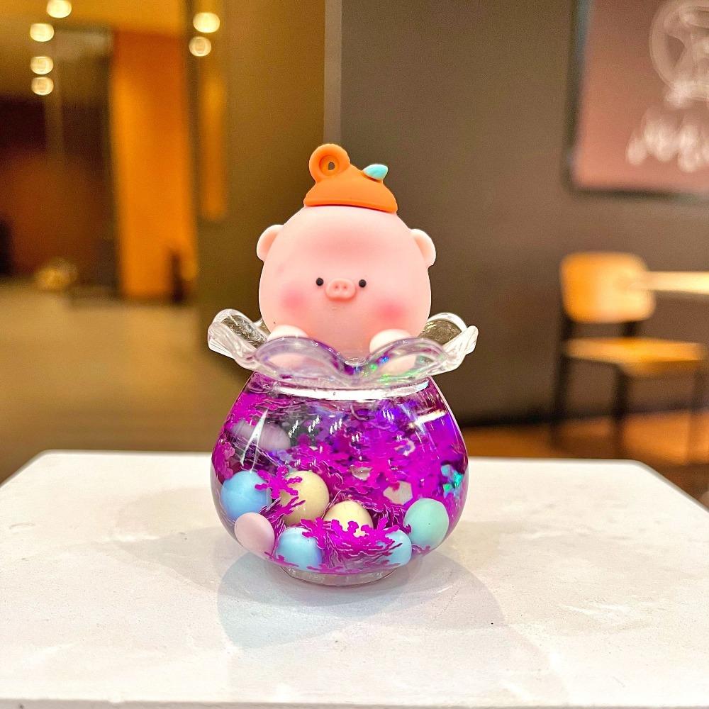 

Flashing Piggy Desktop Piggy Ornaments DIY Decoration Miniature Figurines фиолетовый