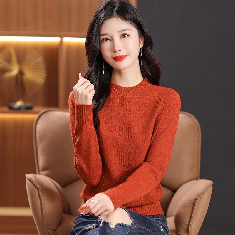 Women's High-Quality Wool Sweater - Simple Loose Knit Pullover for Autumn/Winter