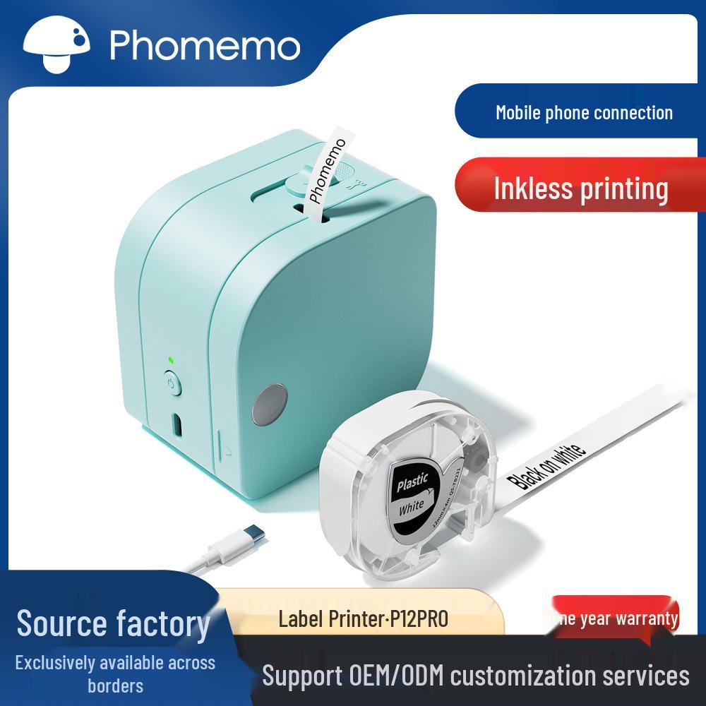 Phomemo P12 PRO Bluetooth Mini Thermal Label Printer with Inkless Lithium Battery