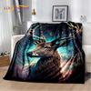 3D Dream Forest Christmas Elk Sika Deer Miękki Pluszowy Koc, Flanelowy Koc Narzuta Narzuta Do Salonu Sypialni Łóżko Sofa Pokrowiec